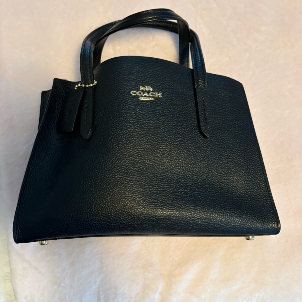 Coach Small Black Leather Purse with Gold Hardware